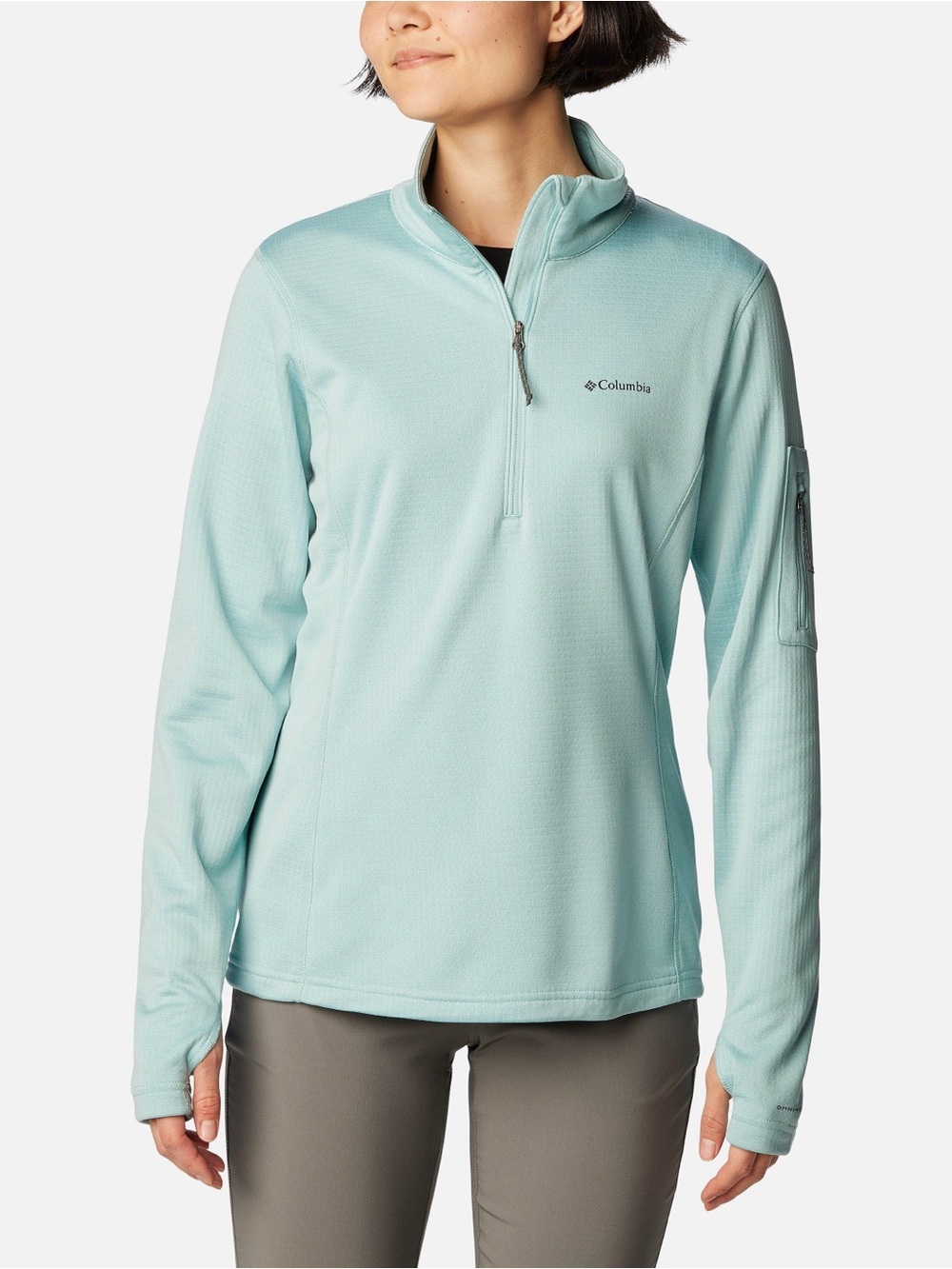 Columbia Women’s Omni-Wick Mint Green Half Zip Lightweight Fleece‎ Pullover XL